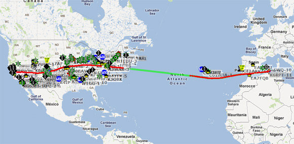 The track of K6RPT-11 on aprs.fi