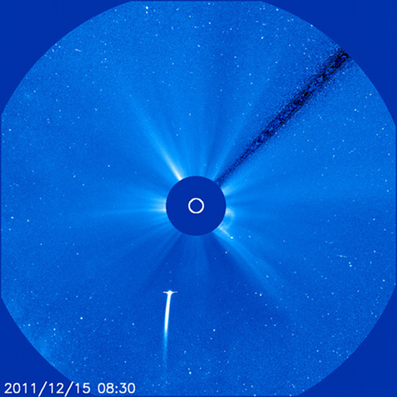 Comet Lovejoy plunging towards the Sun