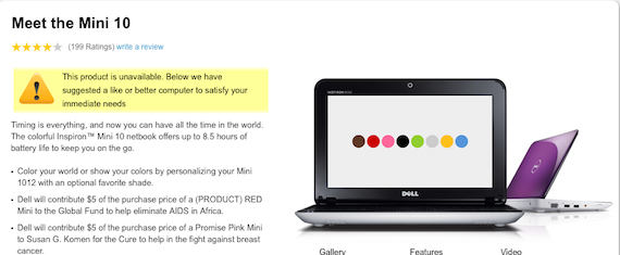 Dell Mini product page, credit Dell 