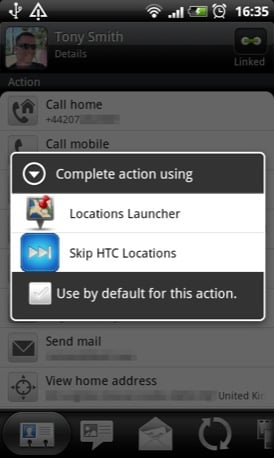 Skip HTC Locations android app screenshot