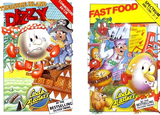Dizzy Treasure Island and Fast Food cassette inlays