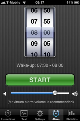 Sleep Cycle iOS app screenshot