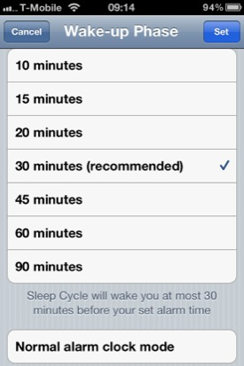 Sleep Cycle iOS app screenshot