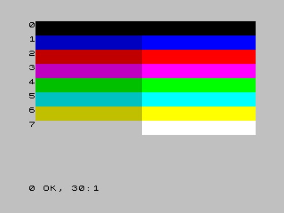 Sinclar ZX Spectrum colours