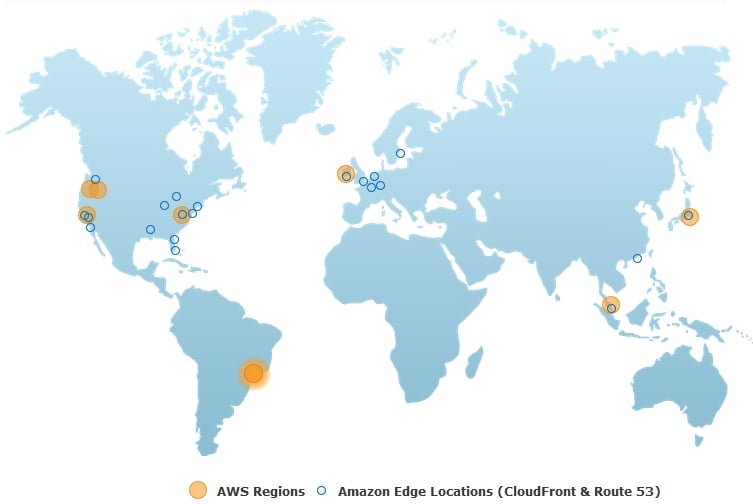 Amazon's AWS global footprint