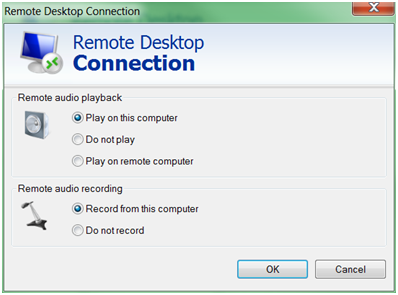 Remote Audio settings