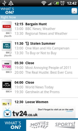 TV Guide UK Android app screenshot