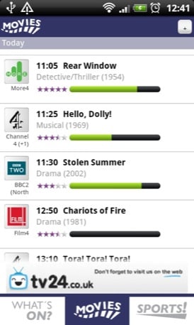 TV Guide UK Android app screenshot