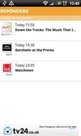 TV Guide UK Android app screenshot