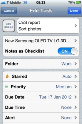 Errands To-Do List iOS app screenshot