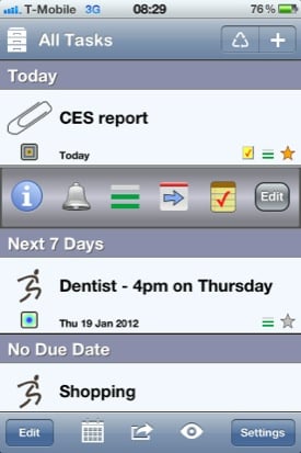Errands To-Do List iOS app screenshot