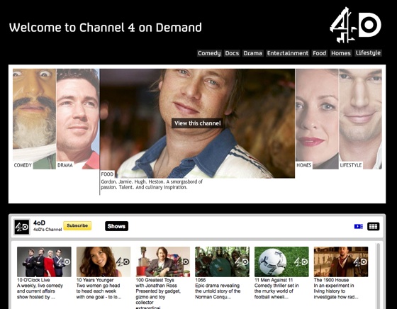 Channel 4's 4oD on YouTube