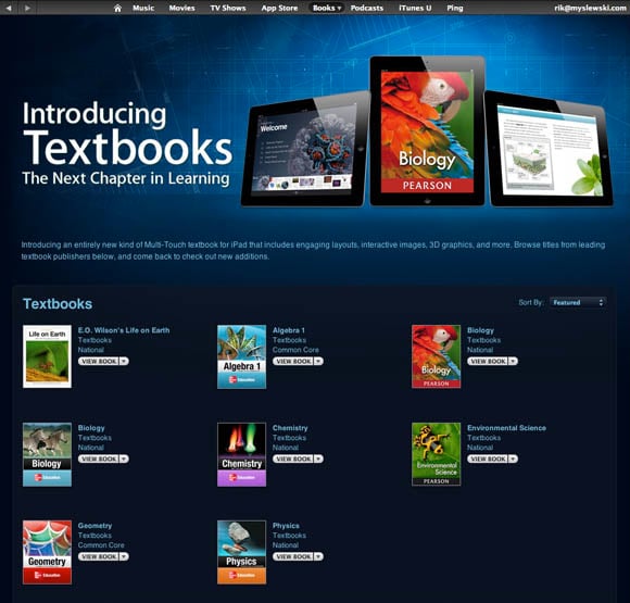 The iTunes Store's Textbook section
