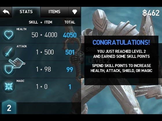 Infinity Blade iOS game screenshot