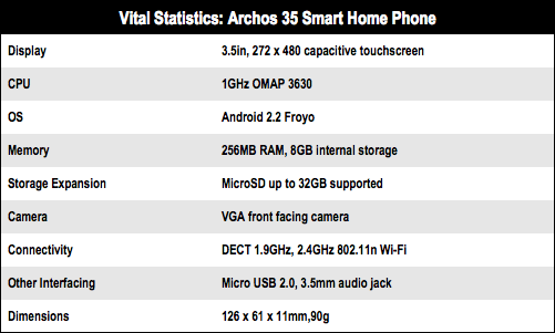 Archos 35 Smart Home Phone DECT Android handset