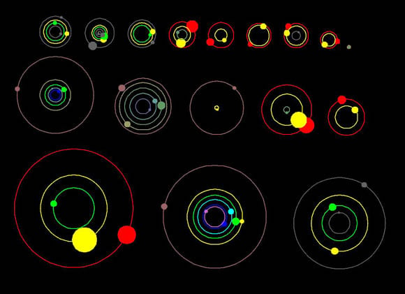 Orbital positions of the planets in systems with multiple transiting planets discovered by NASA's Kepler mission