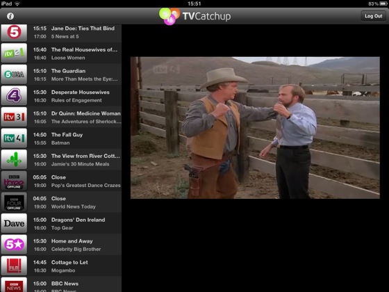 TVcatchup iOS app screenshot