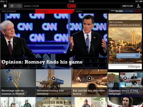 CNN iOS app iPad screenshot
