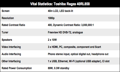 Toshiba Regza 40RL858 LED Smart TV