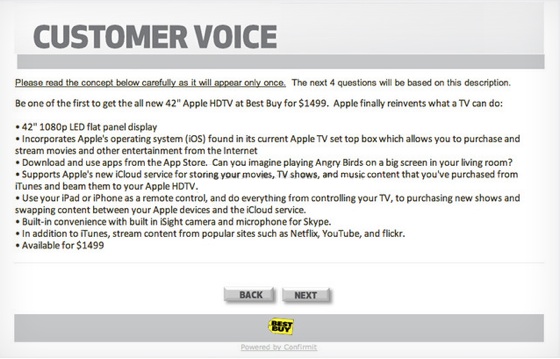 Best Buy Apple HDTV survey