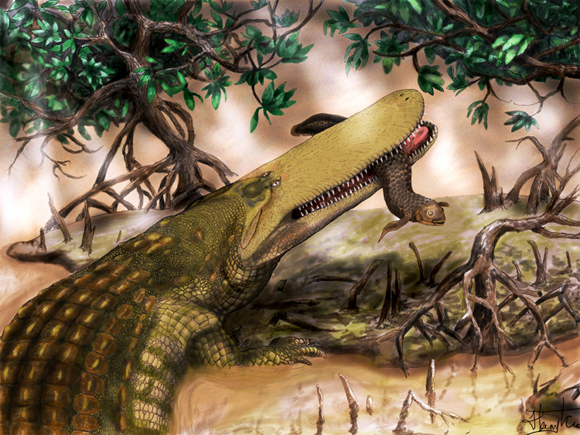 Artist's impression of prehistoric Shieldcroc