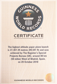 Our PARIS Guinness World Records certificate