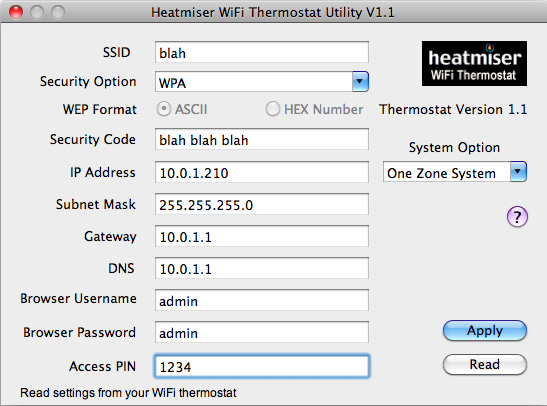 Heatmiser PRT-TS WiFi RF Thermostat