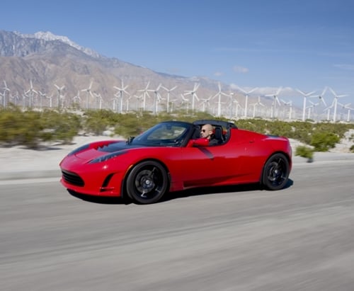 Tesla roadster with power