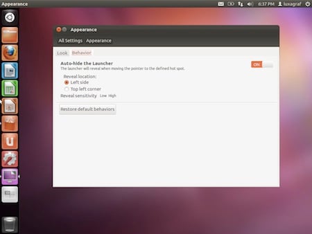 Positioning the lanucher in Ubuntu 12.04
