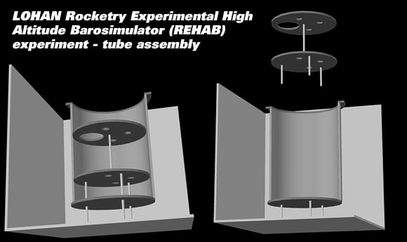 3D CAD model of the REHAB tube assembly