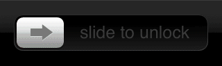 Slide to unlock, iPhone screengrab