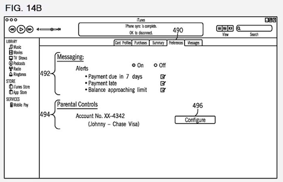 Parental controls in action in iTunes, credit US Patent Office