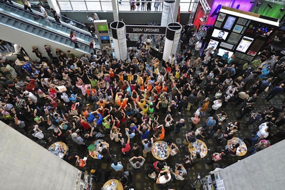 A flashmob at SXSW 2011, credit SXSW