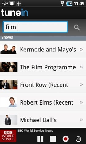 TuneIn Pro Android app screenshot