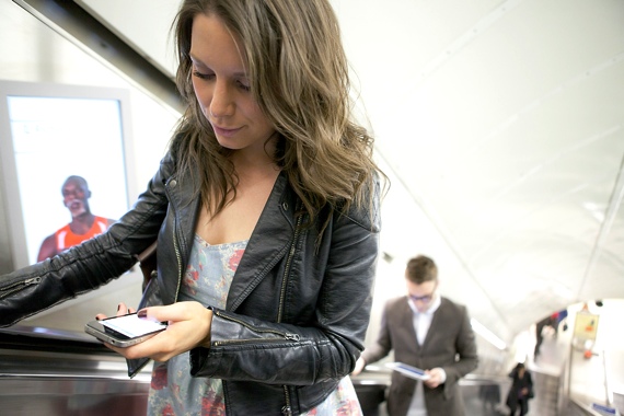 Smartphone user on Tube