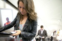 Smartphone user on Tube