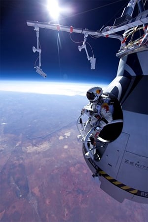 Felix Baumgartner prepares to jump. Pic: Red Bull Stratos