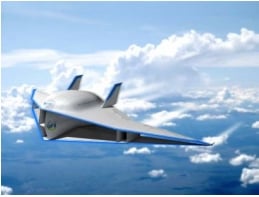 Conceptual drawing of silent supersonic aircraft