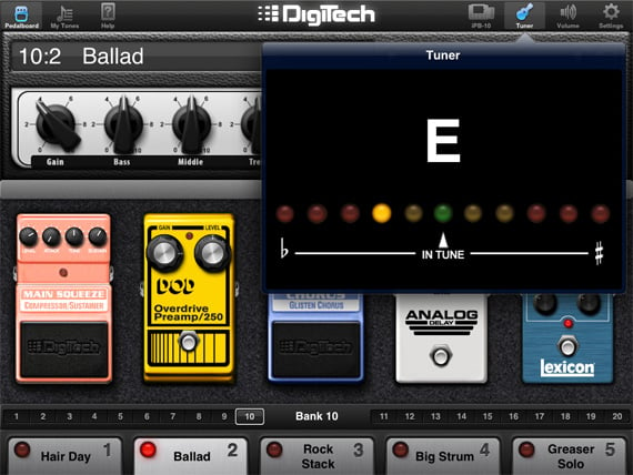 Digitech iPB-10 guitar effects pedalboard for iPad