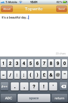 TopWrite iOS app screenshot