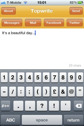 TopWrite iOS app screenshot