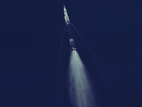 Apollo 11 first stage retro burn