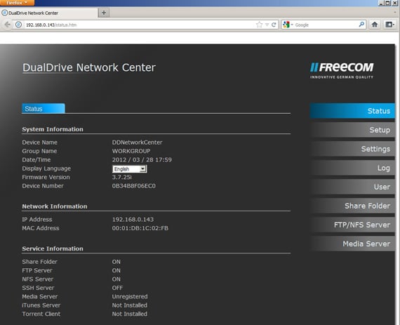 Freecom Dual Drive Network Centre dual-bay NAS drive