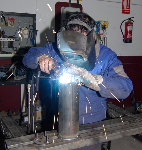 Antonio welding the REHAB chamber