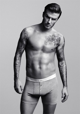 David Beckham poses for his Bodywear range. Pic: H&M