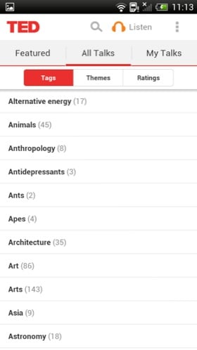 TED Android app screenshot