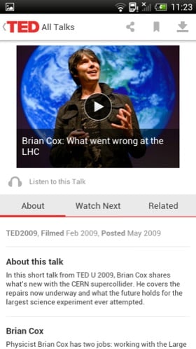 TED Android app screenshot