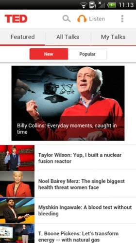 TED Android app screenshot