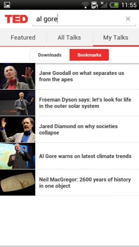 TED Android app screenshot