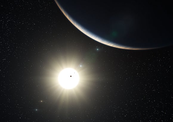 Artist's impression of the planetary system around HD10180